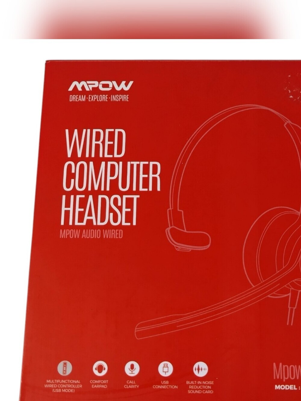 MPOW Hc8 Wired Computer Headset Noise Reduction Model Bh508A New With Out Tags